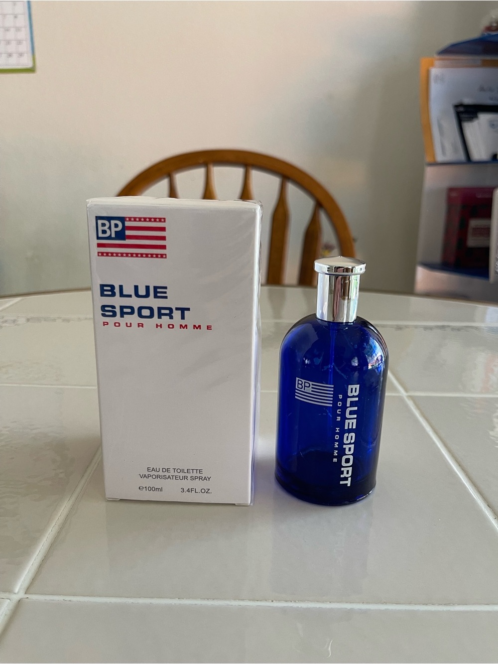 bp Blue Sport Pour Homme Fragrance Bottle - White & Blue